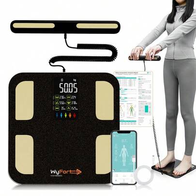 Balança Bioimpedância Smart Display VA 8 Sensores WF05 Balança Corporal Banheiro Homologação ANATEL