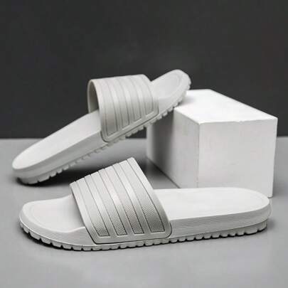 Ciabatte da uomo di colore solido alla moda, leggere, sandali minimali e traspiranti antiscivolo, versatili per uso interno e quotidiano