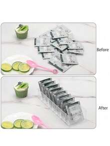 1pc Clear Tea Bag Organizer,Desktop Tea Bag Coffee Divided Storage Box,Reusable Acrylic Tea Box For Coffee Station, Cabinet, Pantry, Countertop, Office, Kitchen,Cosmetic Box.