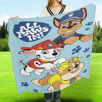Paw Patrol Paw Patrol Dog Flannel Blanket, Cartoon Pattern, Office Air Conditioning Blanket, Shawl, Nap Blanket, Sofa Blanket