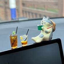 可爱悠闲猫咪树脂汽车装饰摆件