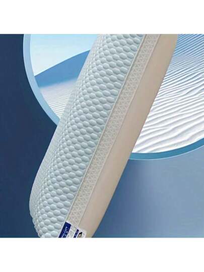 Cooling Kussen Neck Support, Zachte Satijnen Fabric, Breathable Moisture Wicking, Zipper Closure, Blue, Perfect Adults At Home, Bedroom Or Living Room, Sleep Pillow, Com Quilted Texture Fabric Support view 5