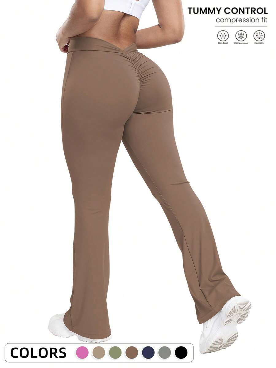 One Piece Women's Gym Jersey Trousers Are Suitable For Yoga Sports, Running, And Festivals - Cà phê nâu - Xem 1