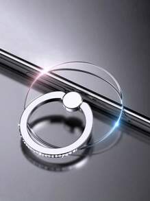 1pc Transparent Crystal Rhinestone Phone Ring Holder, Round Metal Rotating 360° Desktop Phone Stand, Universal Compatible With Apple/Android Phones, Birthday/Family/Friends Gift, Phone Grip, Phone Accessories
