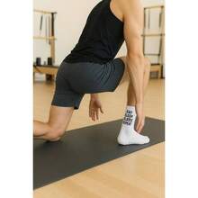 Soul8 Studio Pilates Grip NonSlip Athletic Crew Socks For Running Gym Sports Outfits U2013 Fun Motivational Gift U2013 Unisex, Men  Women(Regular US Size 68.5, EAT SLEEP PILATES REPEAT)