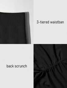 VOYJOY Gym Leggings Women Scrunch Butt Sport Leggings High Waist Sports Pants Women Push Up For Sport Yoga Fitness Workout - 麻黑 - 查看 7