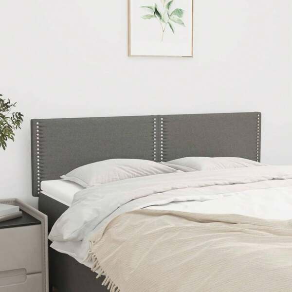 Larryhot Têtes de lit 2 pcs Gris foncé 72x5x78/88 cm Tissu, solide et durable, style décoratif, facile à assembler