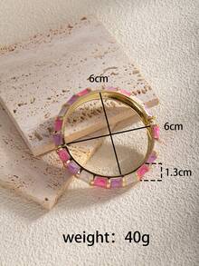 1 件时尚波西米亚风格锌合金和树脂彩色弹性手镯，适合女士 - 滴油款 - 查看 10