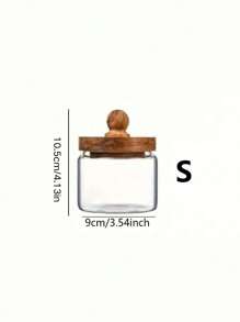 Glass Storage Jar Kitchen Storage With Wooden Lid, Glass Coffee Jars, Clear Storage Canister With Wooden Lid Round Glass Food Jar For Pantry Sugar Tea Coffee Bean Spice Nuts,Used In Refrigerators And Cabinets
