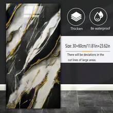 10 miếng dán tường bằng đá cẩm thạch tự dính - Gạch men 3D, chống thấm nước, chống dầu, có thể tháo rời và tái sử dụng, thích hợp cho nhà bếp, phòng tắm, phòng ngủ, cải tạo phòng khách, gạch ốp tường PVC chịu nhiệt bóc ra và dán, gạch lát sàn nhà bếp chống thấm nước - Nhiều màu - Xem 19