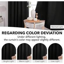 Blackout Curtains 84 Inches Long, Black Room Darkening Curtains Bedroom - 2 Panels, 52x84 Inch, Back Tab And Rod Pocket Black Curtains Living Room, Window Treatments - 淺褐色的 - 查看 6
