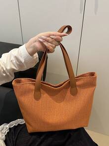 全新时尚奢华高端多功能女士单肩托特包 - 棕色 - 查看 5