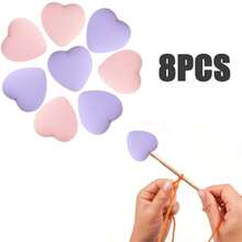 6-16pcs Silicone Heart-Shaped Knitting Needle Protectors, Knitting Accessories And Supplies For Beginners, DIY Crafts, Knitting And Crochet Tools, Needle Tip Covers In Lavender Purple, White, Grass Green, Cream, Rose Pink, Turquoise Blue - Multicolor - View 51