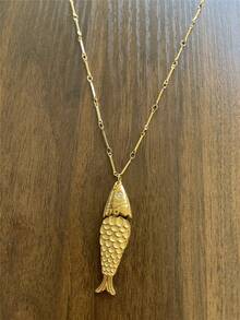 不锈钢海滩鱼吊坠项链，女士海洋风格项链 - 魚項鍊 - 查看 8