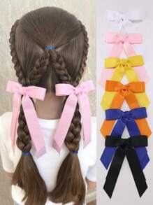 2 piezas Clips de pelo con lazo de textura dulce de moda para niñas