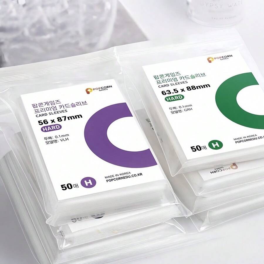 50 张/包照片卡保护套硬卡套，完美的双层保护膜，卡哇伊韩国爆米花卡膜，20 张丝绸卡套，Liffy 相册卡，无酸 CPP 材料，具有高透明度和平口，适用于相册夹、摄影卡、医疗卡、游戏卡、体育交易 Kpop Poke 棒球、魔术、MTG 套（透明-6 种尺寸可供选择）。 - 無色 - 查看 1