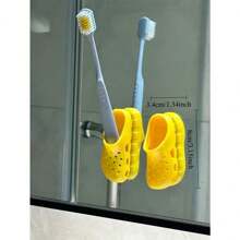 5 Peças Organizadores de Escovas de Dente em Formato Fofo de Chinelo Mini - Suportes de Armazenamento Montados na Parede para o Banheiro e Porta-Canetas sem Furar, Ideal para Organização de Cozinha/Banheiro/Escrivaninha