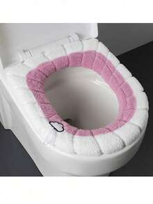 1/4 件创意南瓜图案通用马桶盖带手柄，可洗马桶垫