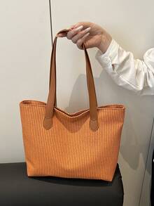 全新时尚奢华高端多功能女士单肩托特包 - 棕色 - 查看 4