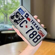 1pc Phone Case: Creative License Plate Design,  And Popular, Matte Texture, Anti-Drop Phone Case For IPhone 16E/16/16PRO/16PLUS/16PROMAX/15/15PLUS/15PRO/15PROMAX/14/14PLUS/14PRO/14PROMAX/13/13/13PRO/13PROMAX/12/12/11/Plus/Pro/Max/7/8/SE/XS/XS Valentines Gifts Phone Cases - 黑色 - 查看 6