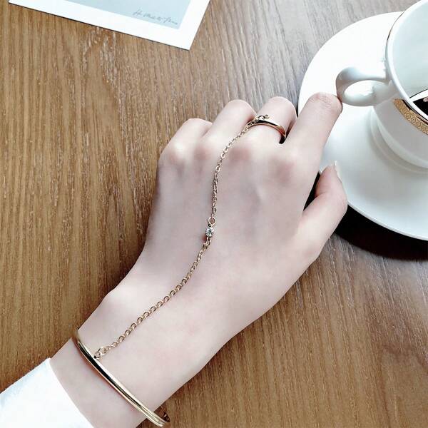 1 Pair Of Men's And Women's Ring And Bracelet Set - Jewelry Gift