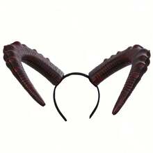 1pc Demon Horns Headband - Black Color, Animal Themed Party Accessory Suitable For Halloween, Carnival And Cosplay Events - Lightweight And Durable Design, Halloween Costume - Black - View 5