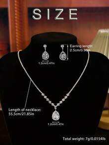 3 件装水钻水滴装饰首饰套装皇家万圣节