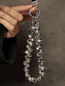 奢华水晶珠可拆卸手链、手提包链、手机壳和钥匙链礼品套装，适合送给母亲、家人、朋友，或作为生日、节日手机吊饰或吊饰 - 彩色 - 查看 3