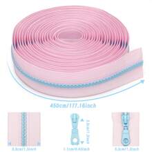 1包：5码拉链，带拉链头，撞色树脂拉链，多种款式，适用于行李箱、文具包、手工缝纫替换等。 - 彩色 - 查看 3