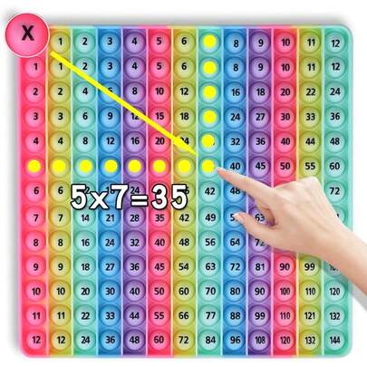 Multiplication Game Table 12 X 12 Math Flash Cards 3rd Grade Fingertip Fidget POP Toy Board Create A Variety Of Multiplication Additions For Teachers, Toys