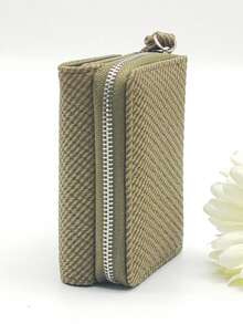 按扣式短款折叠PU钱包，甜美可爱时尚年轻拉链大容量卡包钱包，迷你钱包，女士可爱钱包