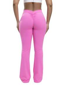 One Piece Women's Gym Jersey Trousers Are Suitable For Yoga Sports, Running, And Festivals - Hồng - Xem 3