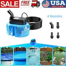 Pool Cover Pump Above Ground - Submersible Water Sump Pump Swimming Water Removal Pumps, With Drainage Hose & 25 Feet Extra Long Power Cord, 110 V 75W 850 GPH InGround, 4 Adapters - US A Type Plug(110-127V) - View 1