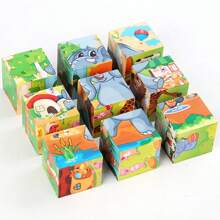 1pc 6 Jigsaw Animal World Farm Animals Puzzle Toys, Intellectual Enhancement Puzzle Toy Brings Intelligence Development And Happiness