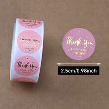 500pcs/Roll Black Pink Thank You For Your Order Sticker 1inch Small Business Packaging Seal Label - 1inch/2.5cm - View 4