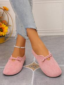 2024 Spring/Autumn New Fashion Versatile British Style Women Soft Comfortable Loafers - Pink - View 6