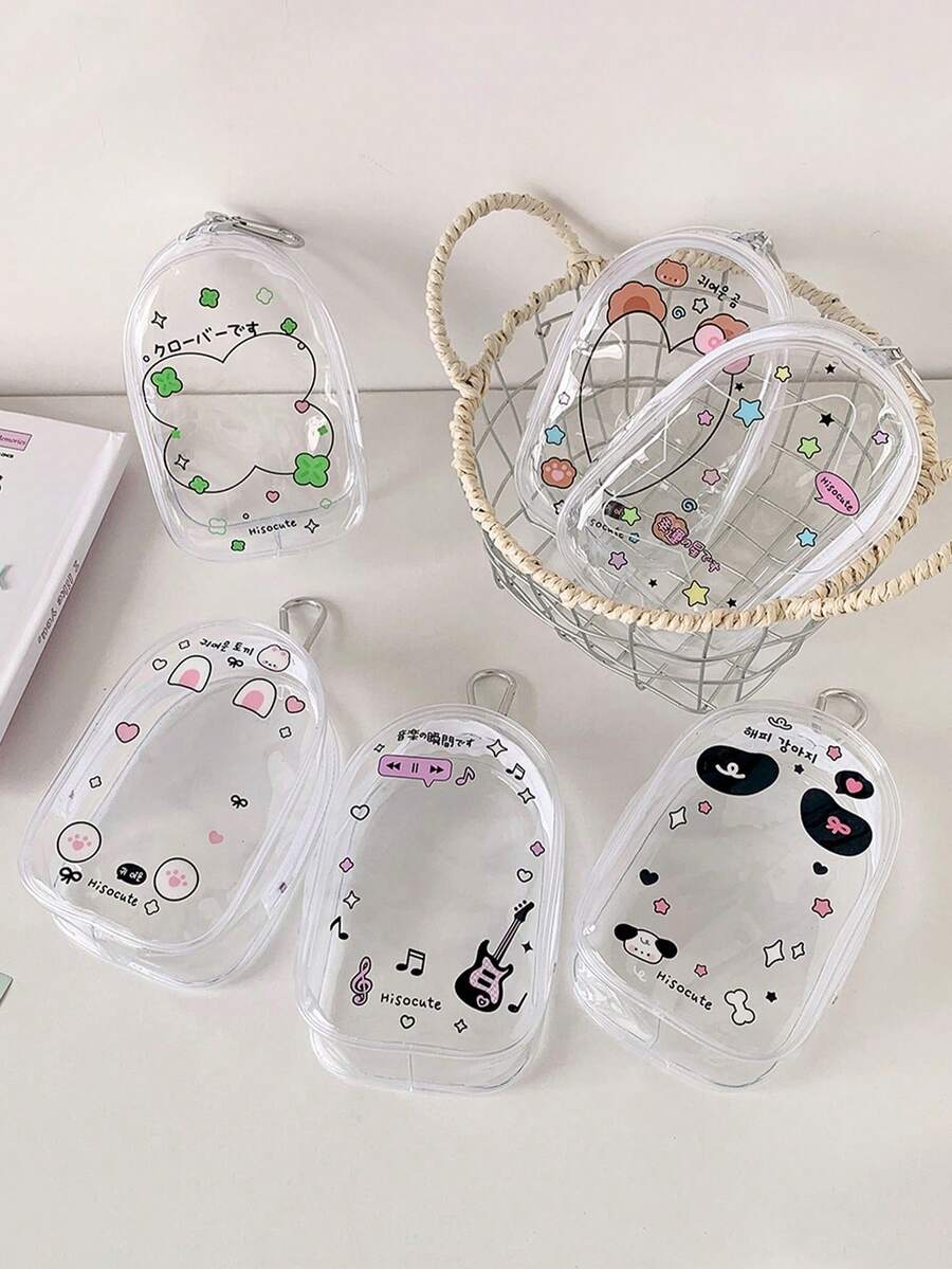 1 件可爱透明婴儿推车收纳袋、口水收纳袋、户外婴儿娃娃展示和收纳挂袋、防尘拉链袋、适用于学校用品、返校 - 透明 - 查看 1