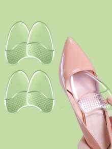 2片装硅胶自粘跖骨垫。防滑前脚掌垫，舒适高跟鞋鞋垫，前脚掌垫，男女通用柔软凝胶鞋垫