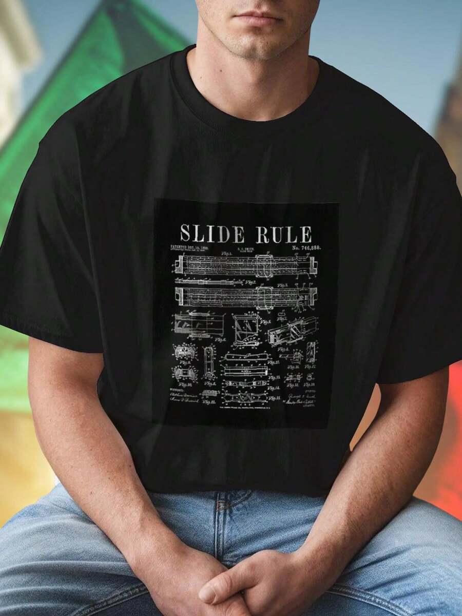 SLIDE RULE PATENTED DEC 15 1903 K E PETERS No 746888 T shirt uomo moda vintage design unico regalo originale idea esclusiva casual comodo offerta speciale shopping online