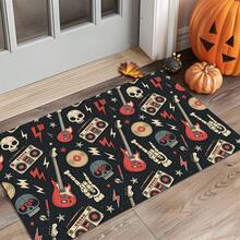 1 buc. Covoraș cu design de craniu, moale și durabil, covoraș antiderapant din poliester, potrivit pentru sufragerie, dormitor, cameră de jocuri și baie, Halloween