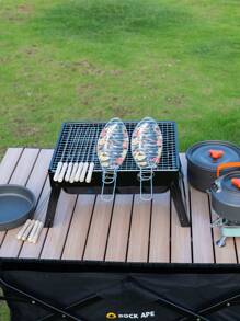 6 Stück BBQ Fischgrill-Netze, abnehmbare Grill-Netze und Fischgrill-Netze sind essentielle Artikel für Outdoor-Camping und Picknick. (Unebenheiten während des Transports sind normal.)