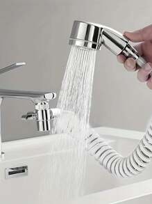 1 zestaw natrysku do kranu, ręczny przedłużacz do kranu zlewozmywakowego z wężem 59-calowym i łatwym w montażu uchwytem, odpowiedni do łazienek, baterii kuchennych, kąpieli zwierząt i codziennego sprzątania, idealny dodatek do nowoczesnych łazienek, świetny wybór na prezent na jesienne święta