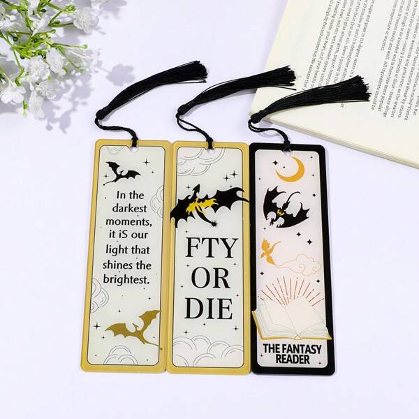 1/3 piezas Marcador de libros de dragón con 4ta ala de fantasía, de acrílico, adecuado para fiestas con temática de dragones, decoraciones de fiesta, regalos de fantasía para amantes de los libros