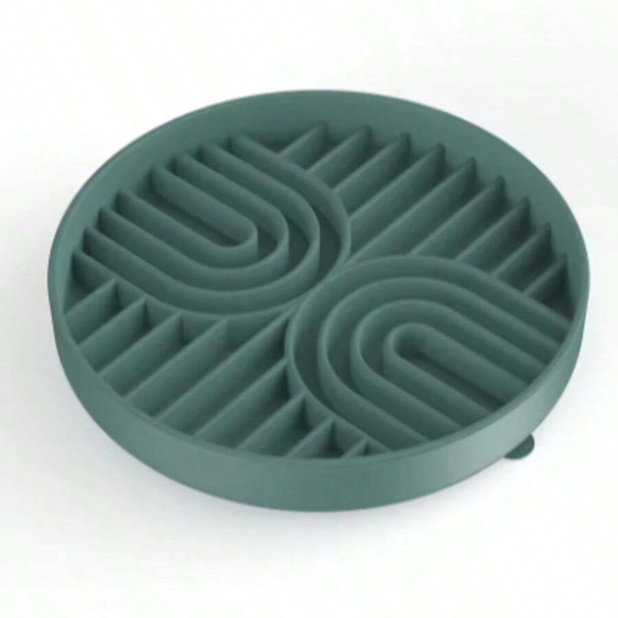 Slow Feeder Disperses Attention, Suitable For High-Energy Pets, Anxiety, Boring And Calming The Perfect Paving Mat Is Suitable For Snacks,, Peanut Butter And Yogger. Pet Feeding Pet Slow Plate, Dog And Cat - 墨綠色 - 查看 1