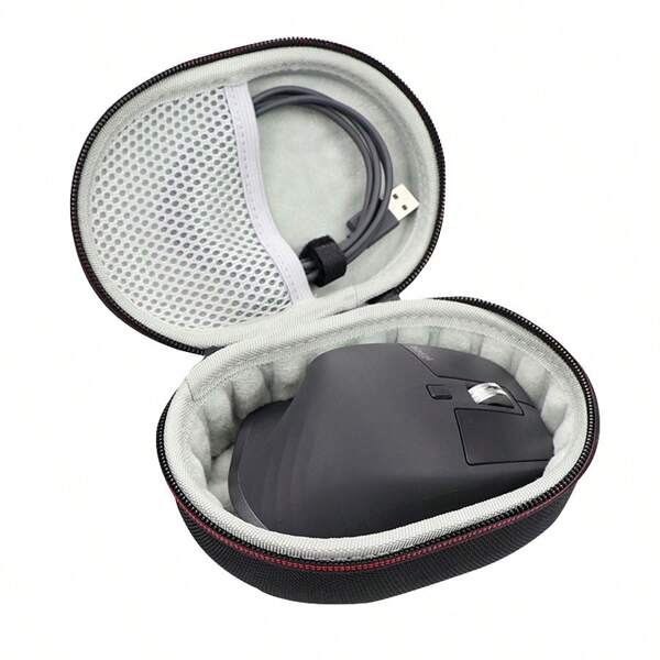 Nylon Computer Gaming Bluetooth Mouse Storage Bag Suitable For GPW/G903, G502, GPXS, G403, G602, G603, G604, 700S, G703, G304, G102/GPW Hero, MX Master3 3S/2S Lift, M720, M705, M330, Black Exterior Grey Interior With Handle, Portable Case