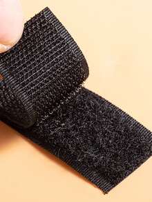 200cm Long 3cm Wide Black Hook-And-Loop, Self-Adhesive Hook And Loop Fastener For Clothing, Shoes, Sofa, Self-Sticking - Black - View 1