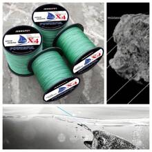 1 件装绿色 1000/500m X 4 编织 PE 钓鱼线，4 股编织强力单丝钓鱼线，拉力强度 15-88 磅