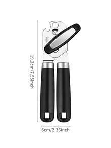 1 pieza Abrelatas multifunción, adecuado para personas mayores y con poca fuerza en las manos, abrelatas manual para uso doméstico, de cocina y restaurante, herramienta de cocina práctica - Negro - Ver 8