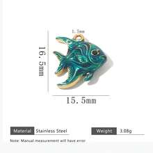 1件 18K鍍金琺瑯海洋魚吊墜，304不鏽鋼多款滴油小魚吊飾 DIY女性珠寶配件 - 彩色 - 查看 8