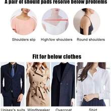 1 par de almohadillas para hombros de espuma esponjosa - Juego de realzadores de hombros con forro para prendas, protectores de hombros, sujetadores de tirantes acolchados para chaquetas, blazers y camisetas (Negro + Blanco)